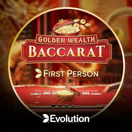 First Person Golden Wealth Baccarat online game logo by Evolution on hotline-casino.net